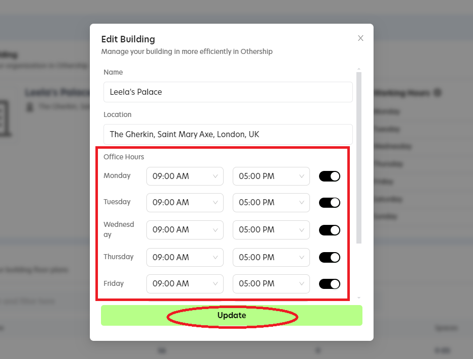 How to set office hours in your buildings?